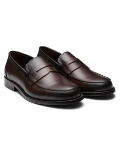 Aquila Dartmouth Leather Loafers in Brown