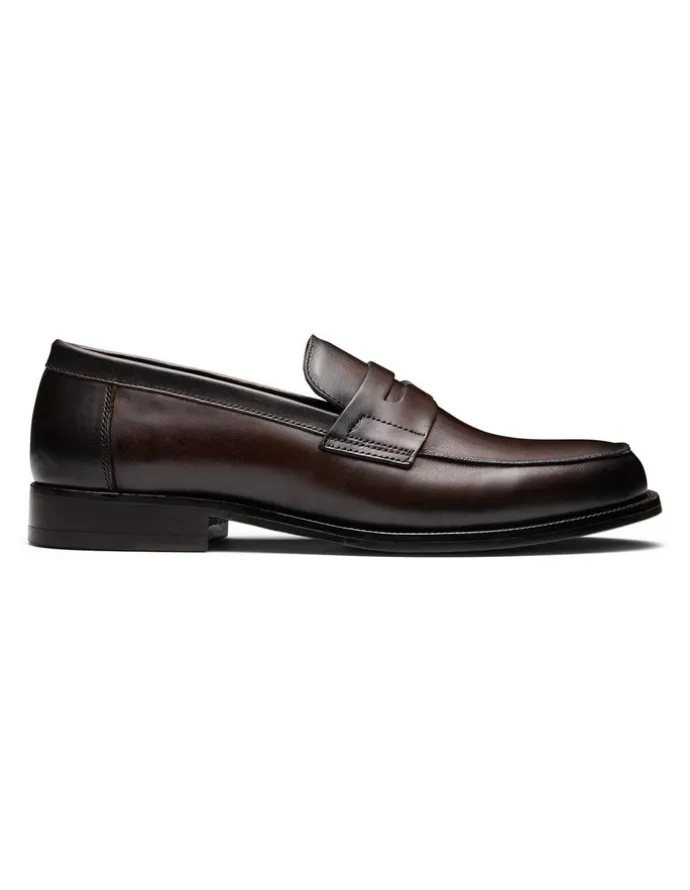 Aquila Dartmouth Leather Loafers in Brown