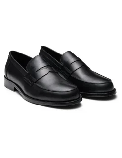 Aquila Dartmouth Leather Loafers in Black