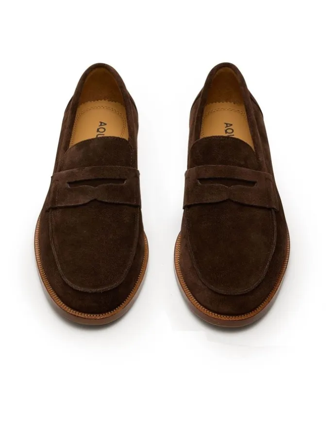 Aquila Dartmouth Suede Loafers in Brown
