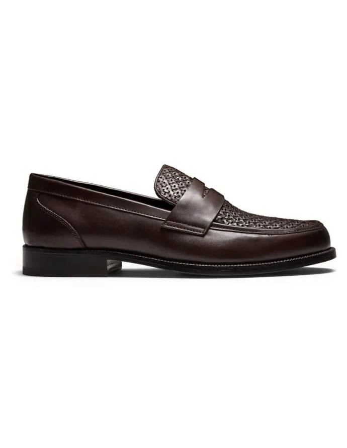 Aquila Dartmouth Weave Loafers in Brown