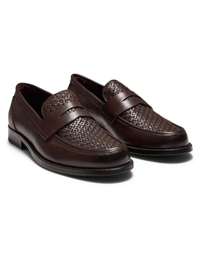 Aquila Dartmouth Weave Loafers in Brown