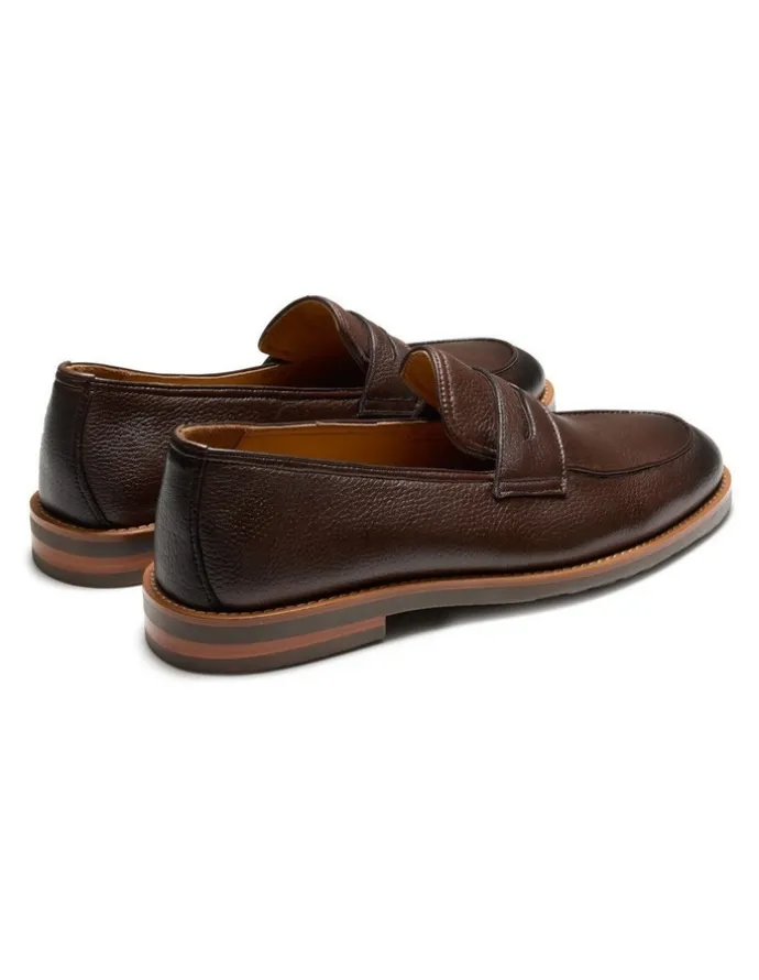 Aquila Emilio Penny Loafers in Dark Brown
