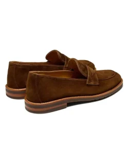 Aquila Emilio Suede Penny Loafers in Brown