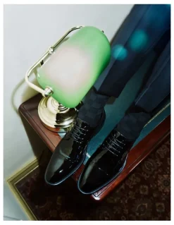Aquila Grantham Derby Shoes in Patent Black