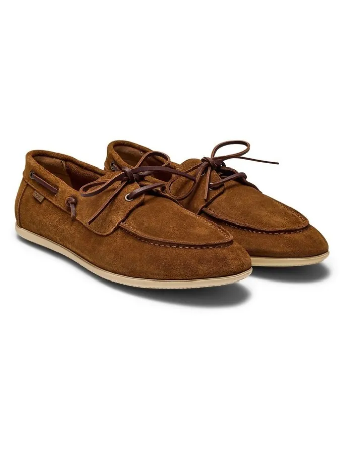 Aquila Keel Suede Boat Shoes in Tan