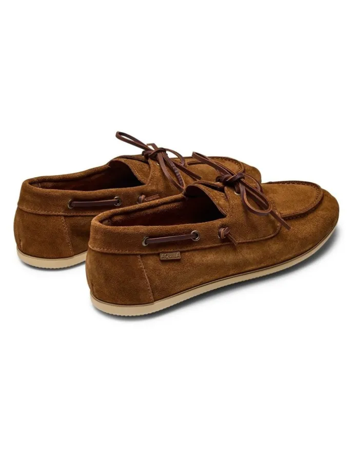 Aquila Keel Suede Boat Shoes in Tan