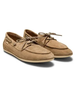 Aquila Keel Suede Boat Shoes in Sand