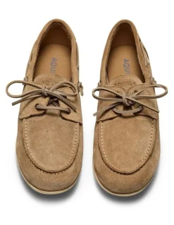 Aquila Keel Suede Boat Shoes in Sand