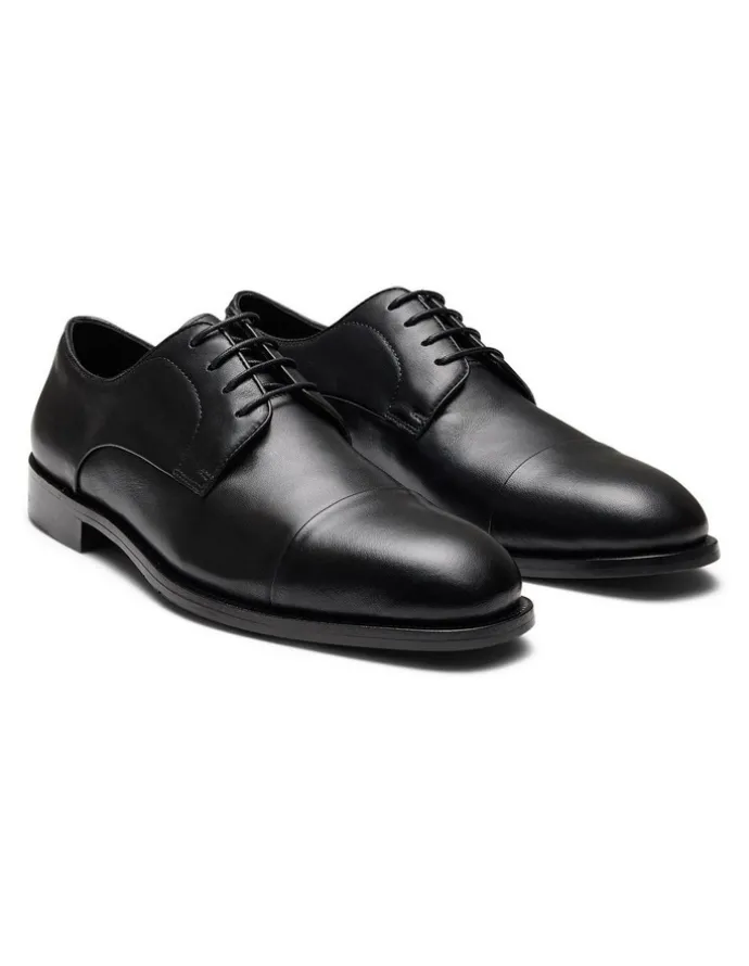 Aquila Ludlow Leather Derby Shoes in Black