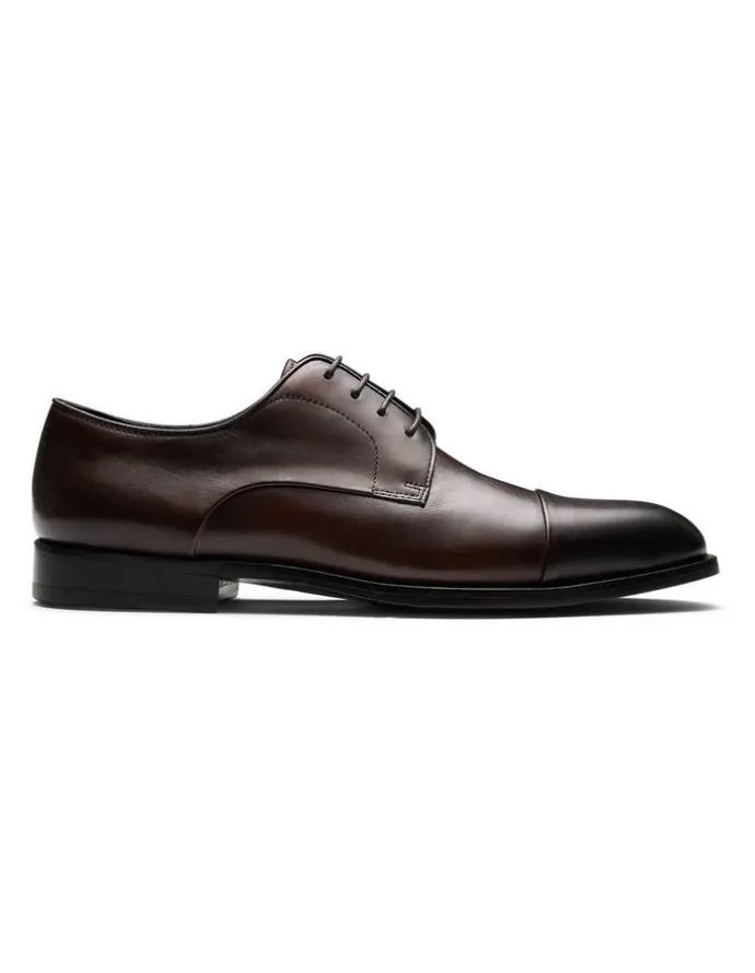 Aquila Ludlow Leather Derby Shoes in Brown
