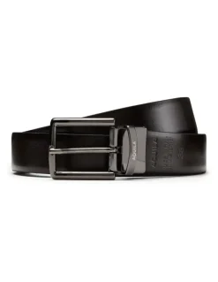 Aquila Martini Leather Reversible Belt in Black/ Brown