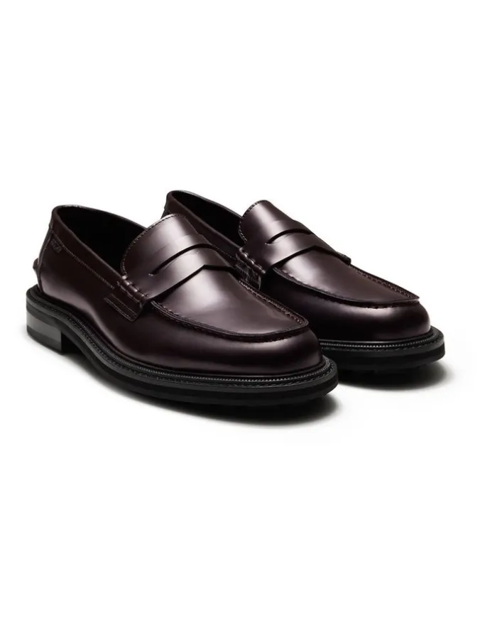 Aquila Mensa Penny Loafers in Oxblood