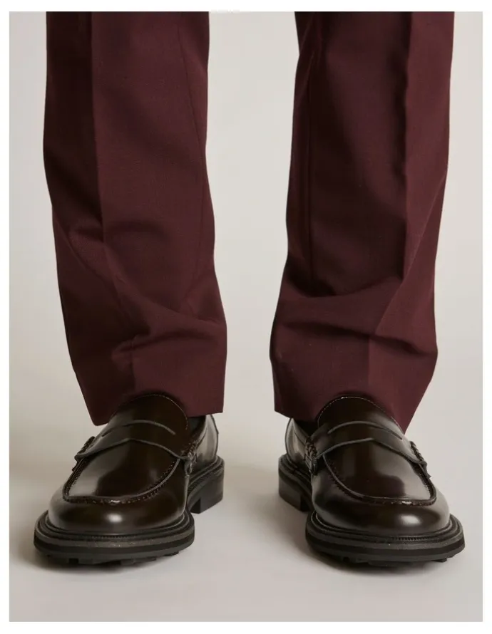 Aquila Mensa Penny Loafers in Oxblood
