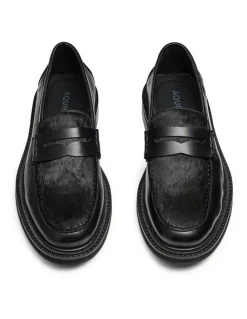 Aquila Mensa Pony Loafers in Black