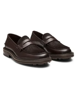 Aquila Mensa Pony Loafers in Brown