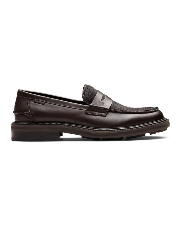 Aquila Mensa Pony Loafers in Brown