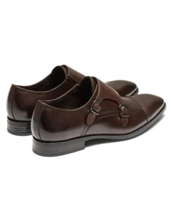 Aquila Merrett Monk Strap Shoes in Brown