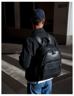 Aquila Montoro Leather Backpack in Black