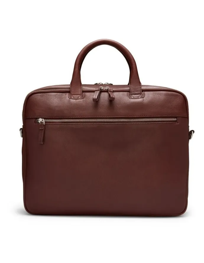 Aquila Montoro Leather Briefcase in Brandy