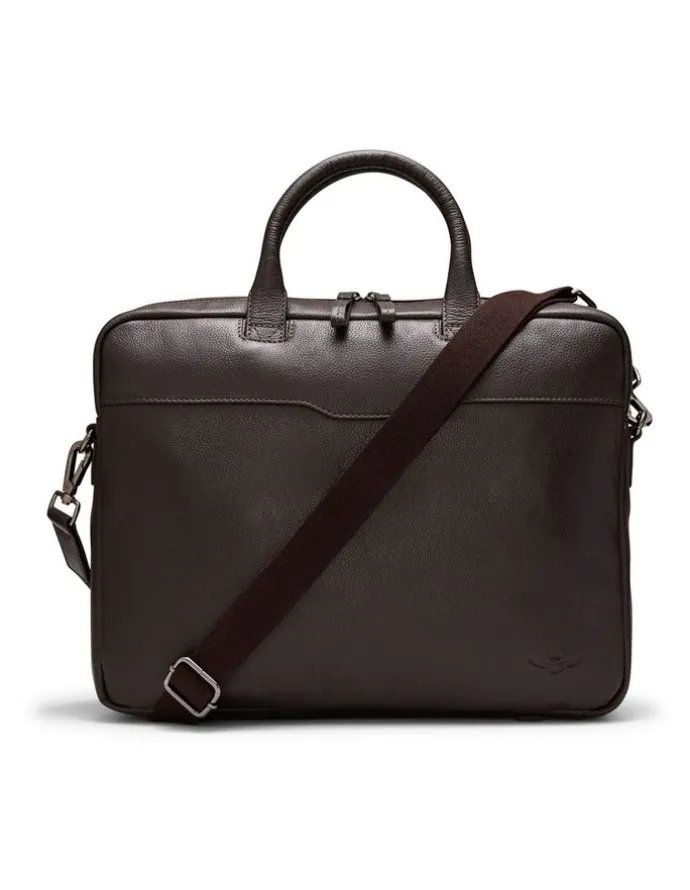 Aquila Montoro Leather Briefcase in Brown