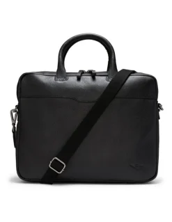 Aquila Montoro Leather Briefcase in Black