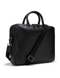 Aquila Montoro Leather Briefcase in Black