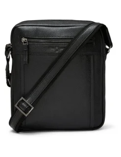 Aquila Montoro Leather Cross Body Bag in Black