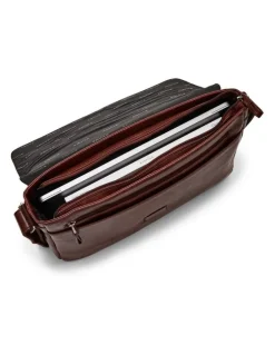 Aquila Montoro Leather Messenger Bag in Brandy