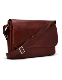 Aquila Montoro Leather Messenger Bag in Brandy