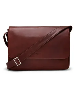 Aquila Montoro Leather Messenger Bag in Brandy