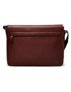 Aquila Montoro Leather Messenger Bag in Brandy