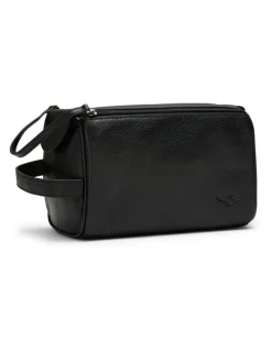 Aquila Montoro Leather Toiletry Bag in Black