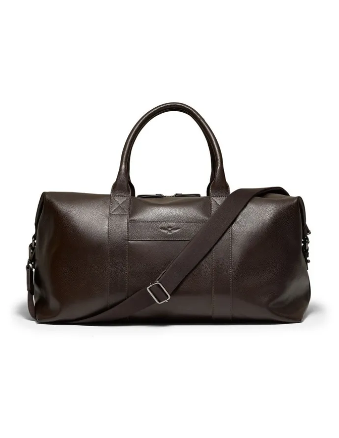Aquila Montoro Leather Weekender Bag in Brown