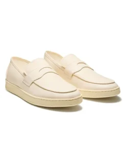 Aquila Rich Nubuck Loafers in White