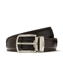 Aquila Todd Leather Belt in Chocolate