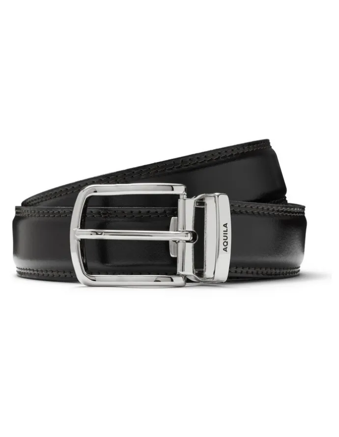 Aquila Todd Leather Belt in Black