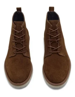 Aquila Canyon Suede Lace-Up Boots in Cognac