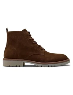 Aquila Canyon Suede Lace-Up Boots in Cognac