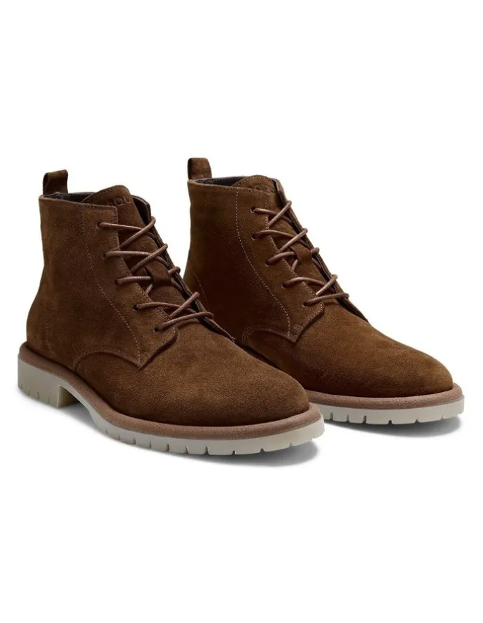 Aquila Canyon Suede Lace-Up Boots in Cognac