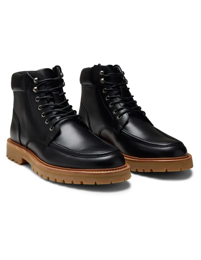 Aquila Logger Lace-Up Boots in Black