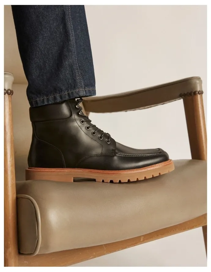 Aquila Logger Lace-Up Boots in Black