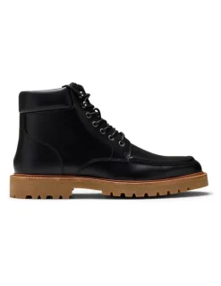 Aquila Logger Lace-Up Boots in Black
