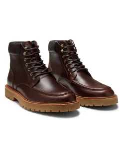 Aquila Logger Lace-Up Boots in Redwood