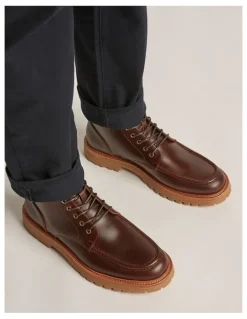 Aquila Logger Lace-Up Boots in Redwood