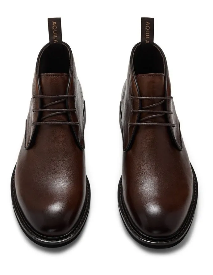 Aquila Milo Leather Chukka Boots in Cognac