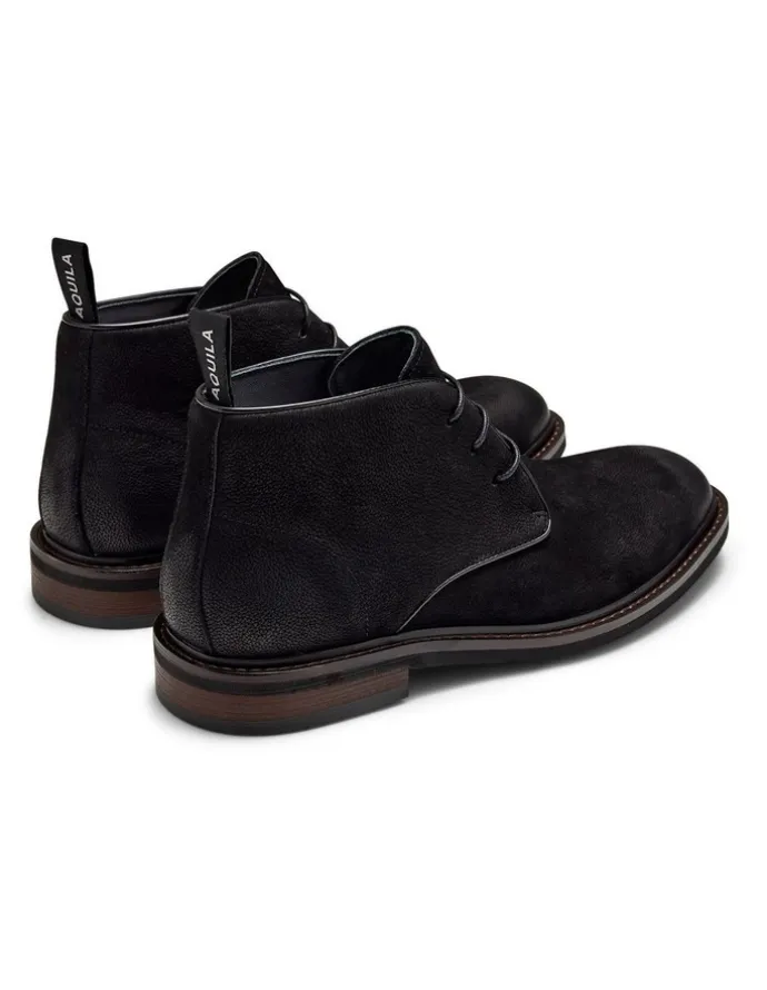 Aquila Milo Nubuck Chukka Boots in Black