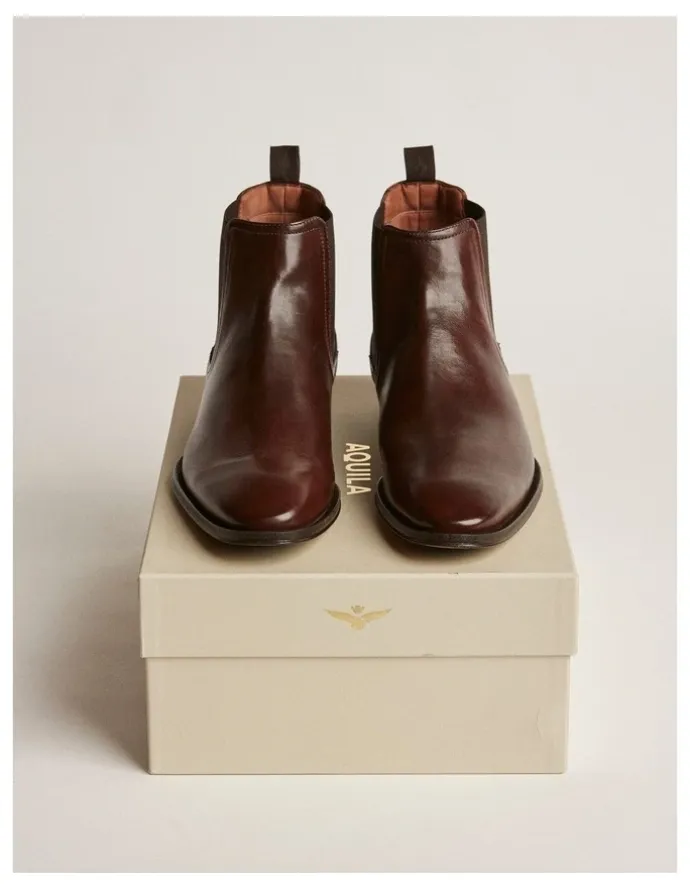 Aquila Osbourne 2.0 Leather Chelsea Boots in Dark Brown