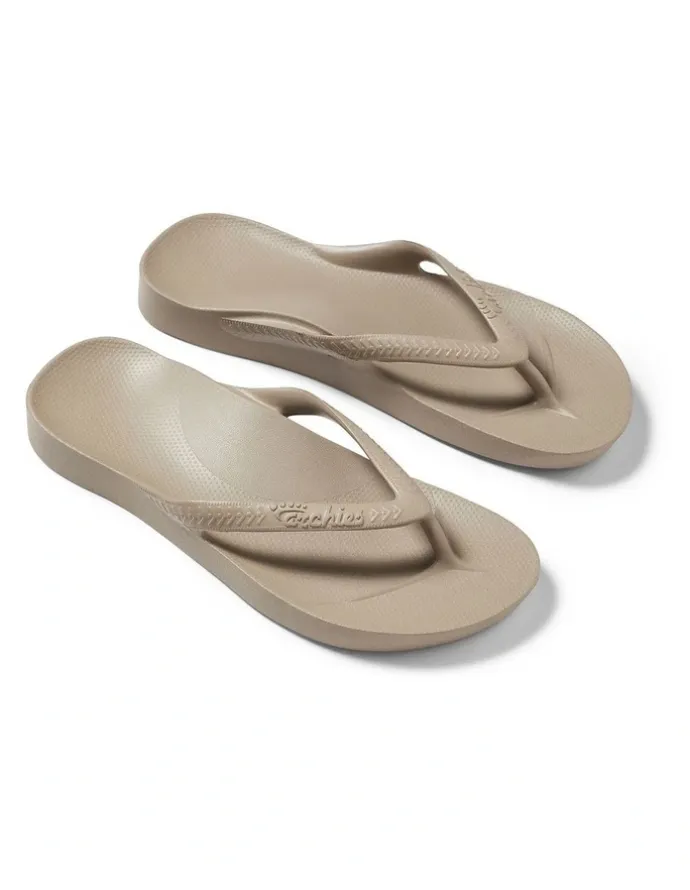Archies Arch Support Thongs in Taupe