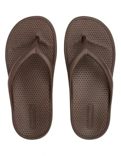 Archline Rebound Orthotic Arch Support Foam Thongs in Brown
